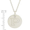 Thumbnail Image 1 of Personality Charms "P" Initial Charm Disk Starter Pendant in Sterling Silver