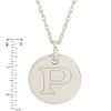 Thumbnail Image 2 of Personality Charms "P" Initial Charm Disk Starter Pendant in Sterling Silver