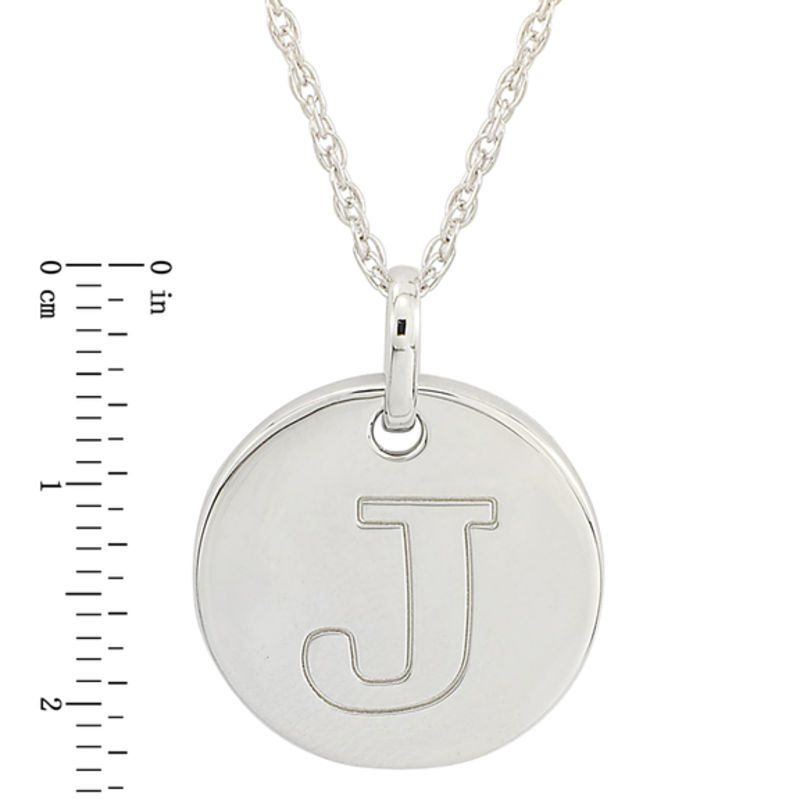 Main Image 2 of Personality Charms "J" Initial Charm Disk Starter Pendant in Sterling Silver