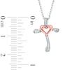 Thumbnail Image 1 of The Heart Within® Diamond Accent Cross Pendant in 10K Two-Tone Gold