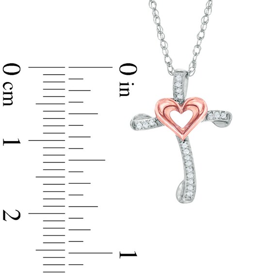 Diamond Accent Cross Pendant in 10K Two-Tone Gold