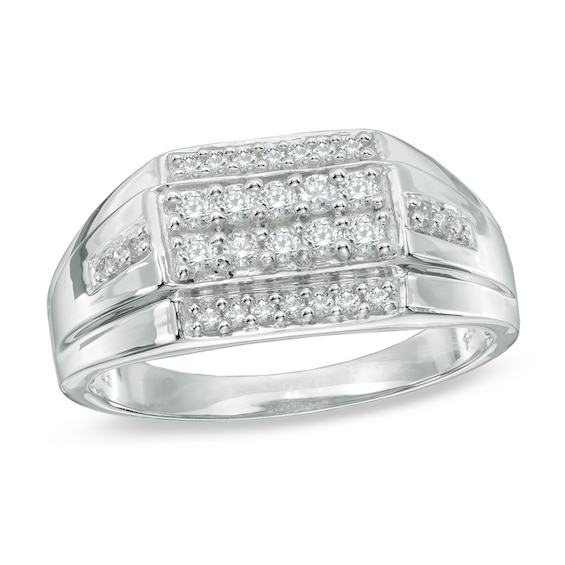 Men's 1/2 CT. T.W. Diamond Ring in 10K White Gold | Zales