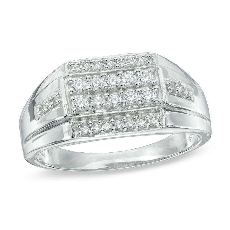 Main Image 1 of 1/2 CT. T.W. Diamond Ring in 10K White Gold