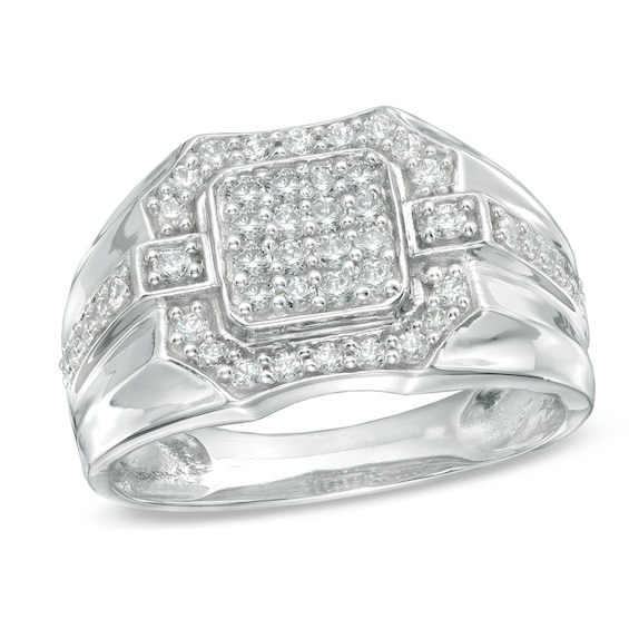 3/4 CT. T.w. Cushion-Shape Multi-Diamond Ring in 10K White Gold