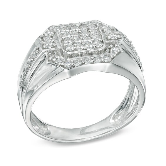 3/4 CT. T.w. Cushion-Shape Multi-Diamond Ring in 10K White Gold
