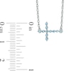 Thumbnail Image 1 of Blue Topaz Sideways Cross Necklace in Sterling Silver