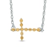 Thumbnail Image 0 of Citrine Sideways Cross Necklace in Sterling Silver