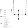 Thumbnail Image 2 of Lab-Created Blue Sapphire Sideways Cross Necklace in Sterling Silver