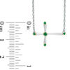 Thumbnail Image 1 of Lab-Created Emerald Sideways Cross Necklace in Sterling Silver