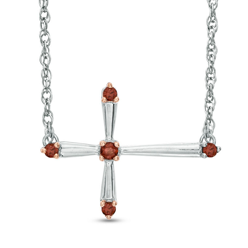 Multi-Gemstone Cross Necklace in 14K Gold - DaVinci Emporium