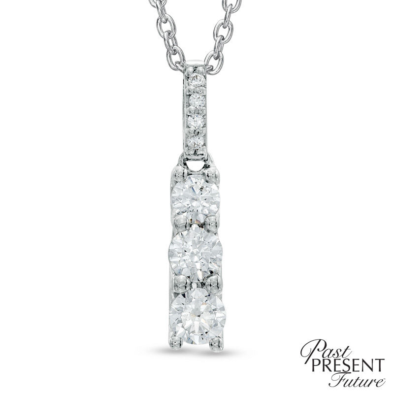 1-5/8 CT. T.W. Certified Emerald-Cut Diamond Past Present Future® Frame  Engagement Ring in 14K White Gold (I/SI2) | Zales