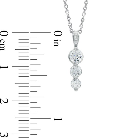 1/2 CT. T.w. Diamond Past Present FutureÂ® Linear Pendant in 10K White Gold