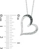 Thumbnail Image 2 of Enhanced Black and White Diamond Accent Tilted Heart Pendant in Sterling Silver