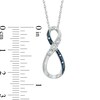 Thumbnail Image 2 of Enhanced Blue and White Diamond Accent Infinity Pendant in Sterling Silver