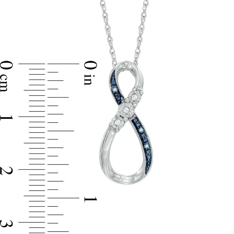 Main Image 2 of Enhanced Blue and White Diamond Accent Infinity Pendant in Sterling Silver