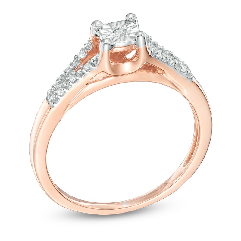 Diamond Accent Split Shank Promise Ring in 10K Rose Gold