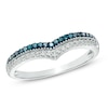Thumbnail Image 0 of 1/4 CT. T.W. Enhanced Blue and White Diamond Double Row Contour Band in 10K White Gold