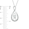 Thumbnail Image 2 of 5.0mm Heart-Shaped Lab-Created White Sapphire and Diamond Accent "MOM" Infinity Pendant in Sterling Silver