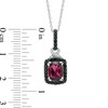 Thumbnail Image 2 of Cushion-Cut Rhodolite Garnet, Black Spinel and Diamond Accent Frame Pendant in Sterling Silver