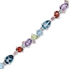 Thumbnail Image 1 of Multi-Gemstone Bracelet in Sterling Silver - 7.25"