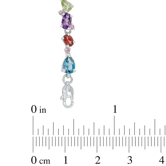Multi-Gemstone Bracelet in Sterling Silver - 7.25"