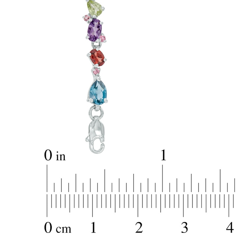 Main Image 2 of Multi-Gemstone Bracelet in Sterling Silver - 7.25"