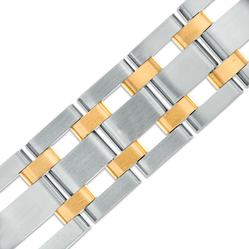 Men's 1/4 CT. T.W. Diamond Bracelet in Two-Tone Stainless Steel - 8.75 ...