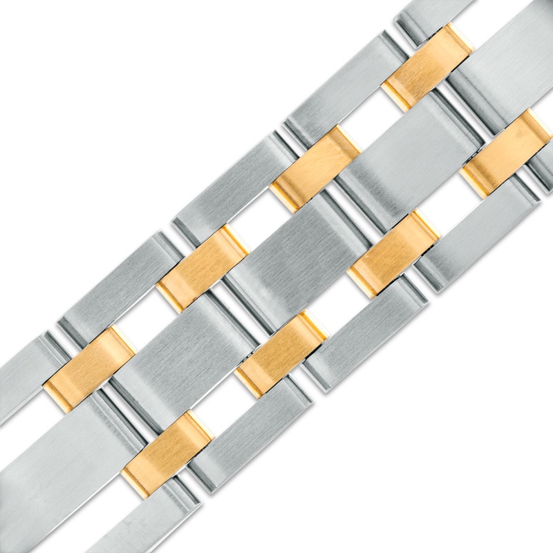 Main Image 2 of 1/4 CT. T.W. Diamond Bracelet in Two-Tone Stainless Steel - 8.75"