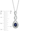 Thumbnail Image 2 of Oval Lab-Created Blue Sapphire and Diamond Accent Infinity Twist Pendant in Sterling Silver