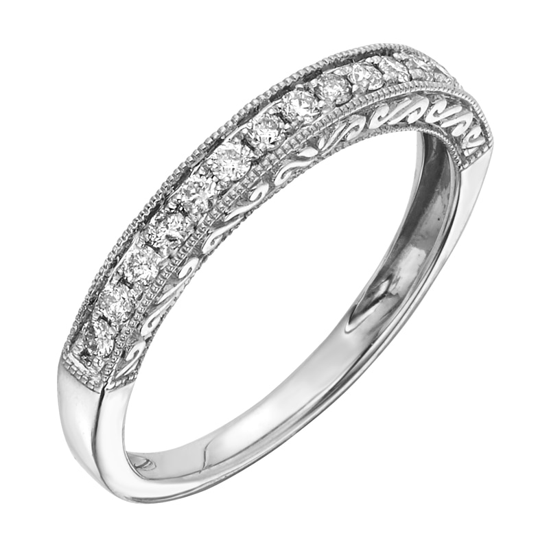Main Image 2 of 1/4 CT. T.W. Certified Diamond Anniversary Band in 14K White Gold (I/I2)