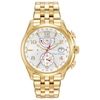 Thumbnail Image 0 of Ladies' Citizen Eco-Drive® World Chronograph A-T Gold-Tone Watch with White Dial (Model: FC0002-53A)