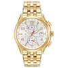 Thumbnail Image 1 of Ladies' Citizen Eco-Drive® World Chronograph A-T Gold-Tone Watch with White Dial (Model: FC0002-53A)