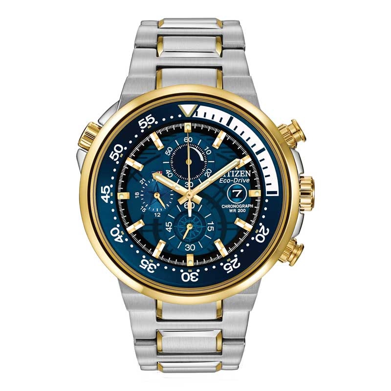 Main Image 1 of Men's Citizen Eco-Drive® Endeavor Chronograph Watch with Blue Dial (Model: CA0440-50L)