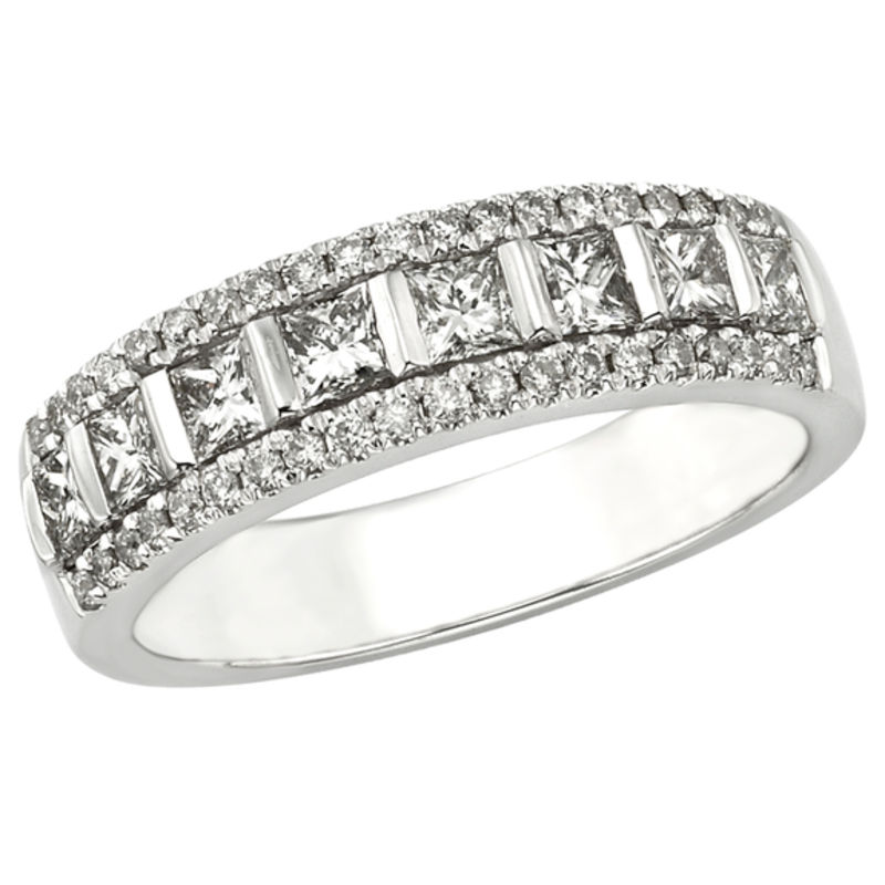 7/8 CT. T.W. Certified Princess-Cut Diamond Anniversary Band