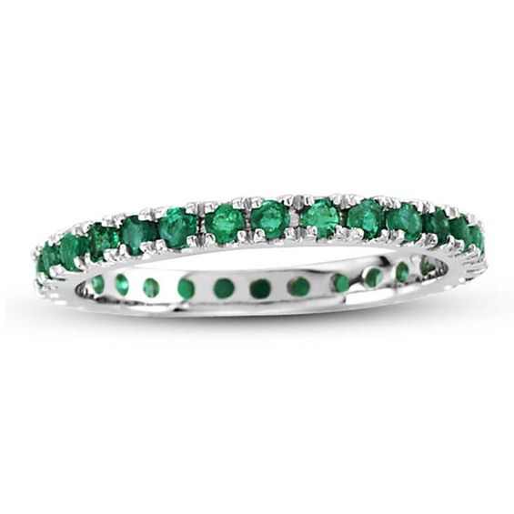 Emerald Eternity Band in 14K White Gold Zales