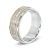 Thumbnail Image 1 of Men's 1/6 CT. T.W. Diamond Comfort Fit Two-Tone Stainless Steel Wedding Band