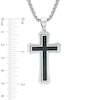 Thumbnail Image 3 of Men's Carbon Fiber Stacked Cross Pendant in Two-Tone Stainless Steel - 24"