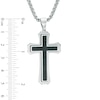 Thumbnail Image 2 of Men's Carbon Fiber Stacked Cross Pendant in Two-Tone Stainless Steel - 24"