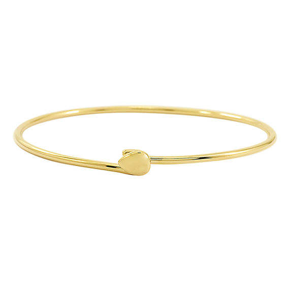 Personality Charms Slip On Bangle in Sterling Silver and 14K Gold Plate