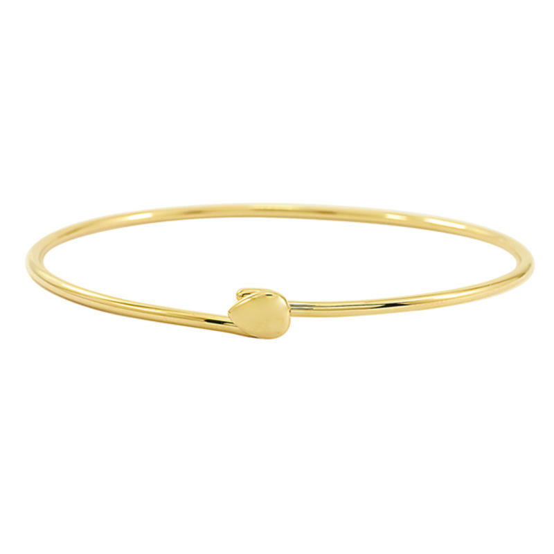 Main Image 1 of Personality Charms Slip On Bangle in Sterling Silver and 14K Gold Plate