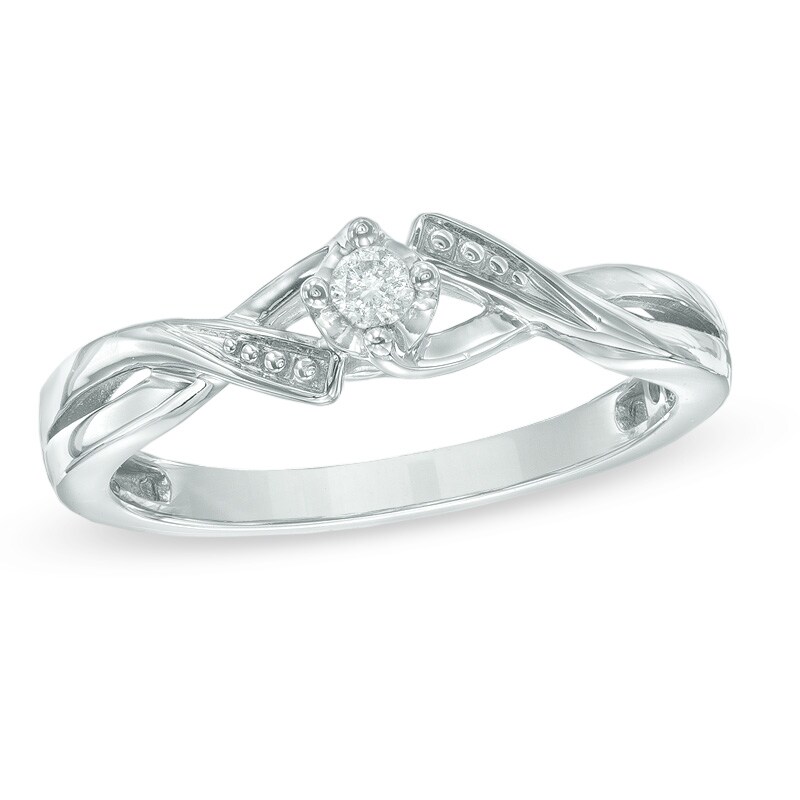 Main Image 1 of Cherished Promise Collection™ Diamond Accent Twist Bypass Ring in Sterling Silver