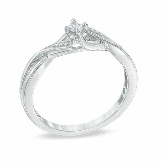 Cherished Promise Collectionâ¢ Diamond Accent Twist Bypass Ring in Sterling Silver