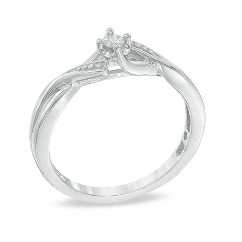 Main Image 2 of Cherished Promise Collection™ Diamond Accent Twist Bypass Ring in Sterling Silver