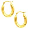 Thumbnail Image 0 of Oval Fancy Hoop Earrings in 14K Gold