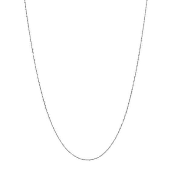 0.6mm Wheat Chain Necklace in 14K White Gold - 18"