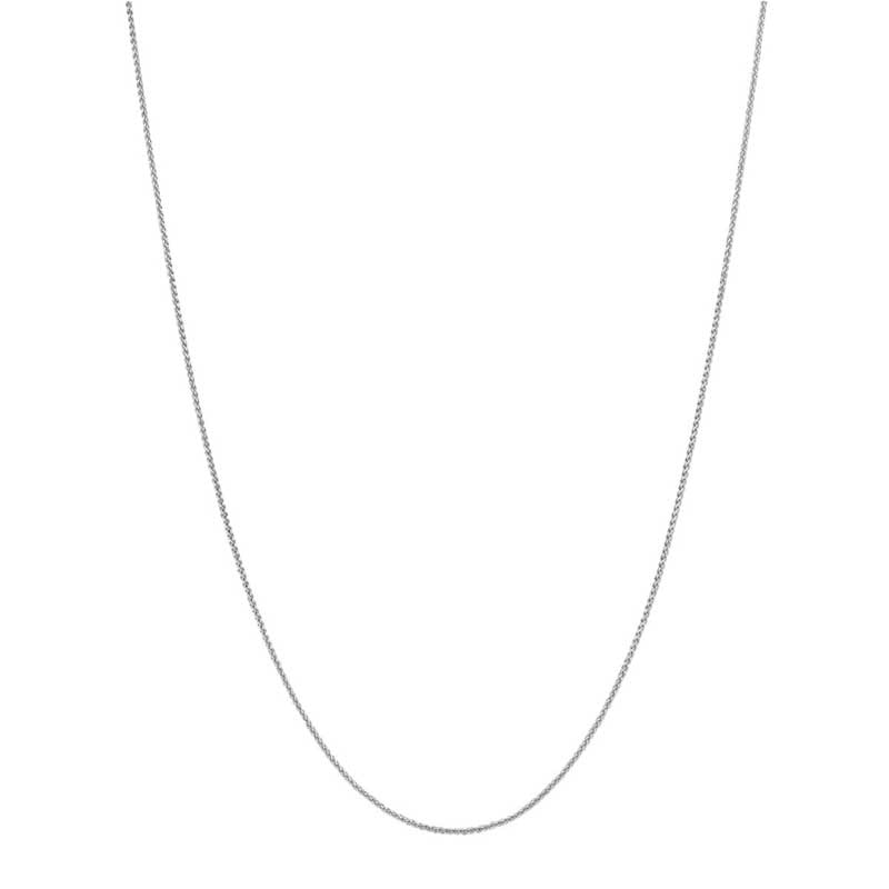 0.6mm Wheat Chain Necklace in 14K White Gold - 18"