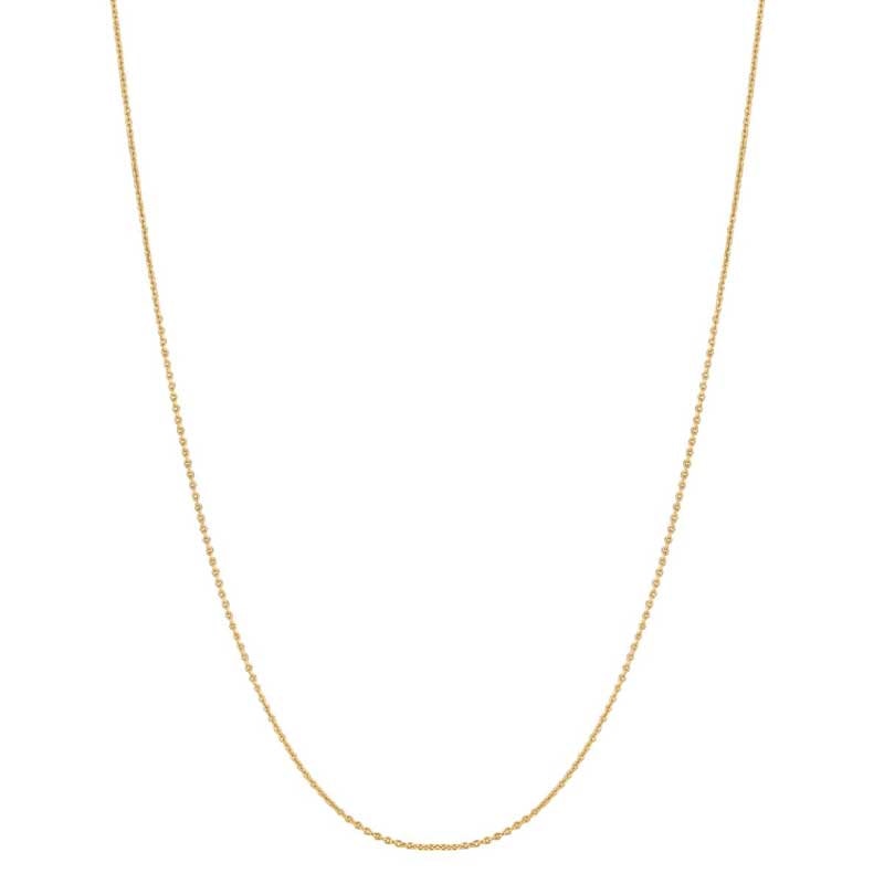 Ladies' 0.7mm Cable Chain Necklace in 14K Gold - 16"