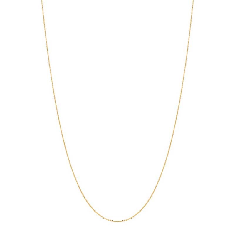 Ladies' 0.5mm Cable Chain Necklace in 14K Gold - 16"