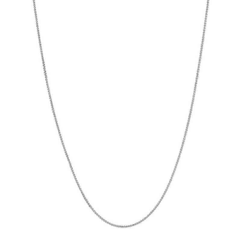 1.0mm Wheat Chain Necklace in 14K White Gold - 18"