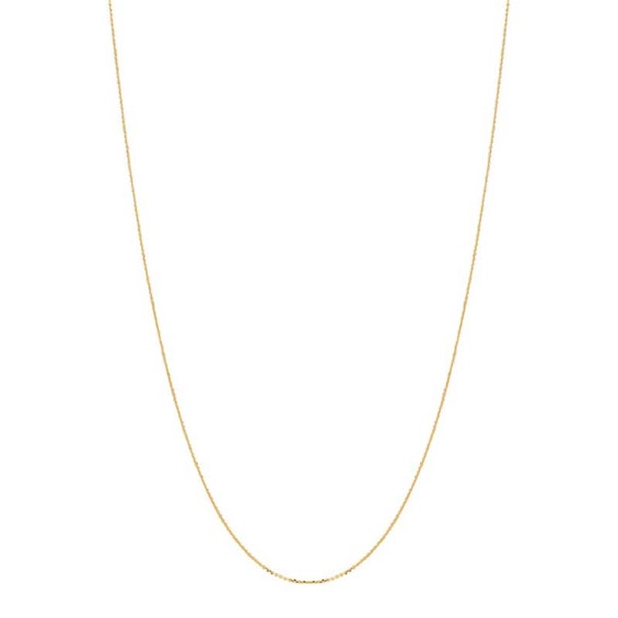 PriceRock 14k Gold .95mm D/C Cable Chain Necklace 18 Inches 